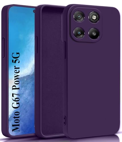 Image of AeoFit Back Cover Case for Motorola G67 Power 5G | Soft Micro-Fibre Lining Inside | Camera Protection Bump | Shockproof Back Cover Case for Moto G67 Power 5G (Purple)