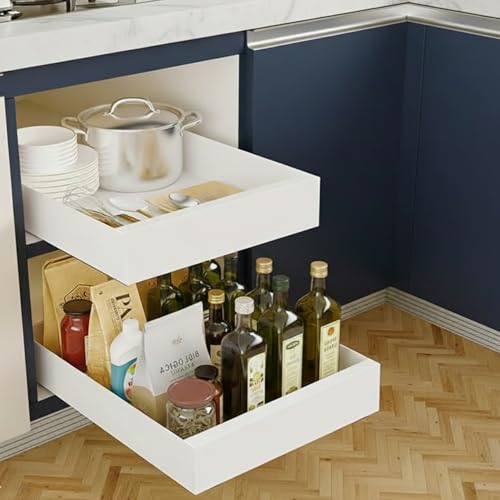 Image of RENVA Pull Out Cabinet Organizer for Kitchens,Pull Out Drawers for Kitchen Cabinets,Sliding Drawers for Cabinets Heavy Duty Roll Out Shelf Storage For Kitchen,Bedroom Office