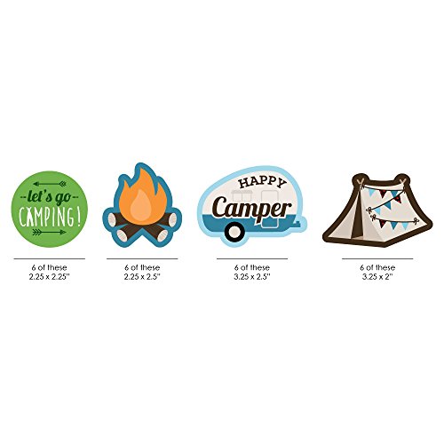 Pitillos decorativos de papel happy camper set 24 miniatura 2