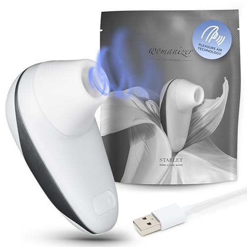Womanizer Starlet Klitoris Sauger Erotik Vibrator für Frauen Sex Spielzeug | Klitoris Stimulator für sie mit 4 Intensitätsstufen | Leise | Wasserfest | Wiederaufladbar Druckwellenvibrator | Weiß