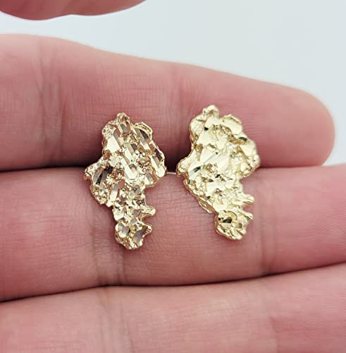 Mens 10k Yellow Gold Nugget Earrings4