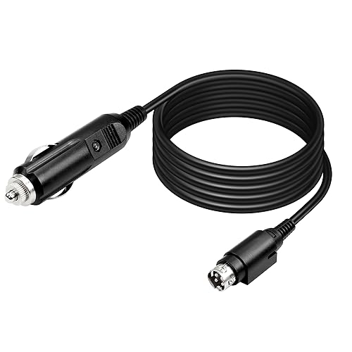PNGKNYOCN Câble d'alimentation de voiture 12 V DC 18 AWG de 2,5 m, allume-cigare mâle vers mini DIN mâle à 4 broches pour DVD, TV LCD, DVR de voiture, appareil photo