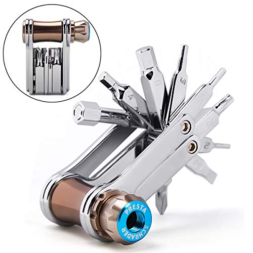 Bike Tool Mini 11 in 1 Multi-Tool - Chain Tool/Torx/Hex/Screwdriver Bicycle Multitool Kit