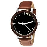Handgefertigte Holzwerk Germany® Designer Damen-Uhr Herren-Uhr Öko Natur Holz-Uhr Leder Armband-Uhr Analog Klassisch Quarz-Uhr Braun Schwarz (Braun.)