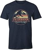 Ink Trendz Fatherhood Like A Walk in The Park Jurassic T-Rex Park Themed Premium Cotton T-Shirt (X-Large) Heather Navy