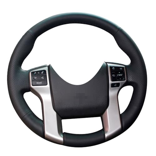 Eiseng DIY Stitch Steering Wheel Cover for Toyota Tacoma 2012-2023 / Tundra Sequoia 2010-2022 / 4Runner 2010-2024 Sew Microfiber Leather Interior Accessories (Black Thread)