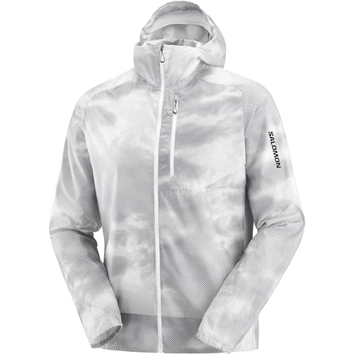 Image of Salomon Men's Bonatti Cross Wind, Reflective Windproof Hooded Zip-Up Jacket