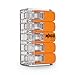 WAGO Compact Splicing Connector, for All Conductor Types, max.6 mm², 5-Conductor,with levers, Transparent housing, Surrounding air Temperature, max 85°C (T85), 6,00 mm², Transparent, 221-615 (15 pcs)