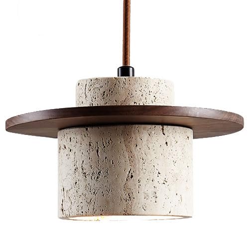 Japanese Style Marble Pendant Light, Creative E27 Single-Head Chandelier for