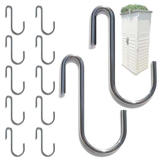 CYG&CL 12PCS Metal Shed Hooks for Hanging, Outdoor Storage Shed Accessories Interior, Utility Peg Board Tool Hangers, Heavy Duty J-Hook for Garden Garage Pegboard