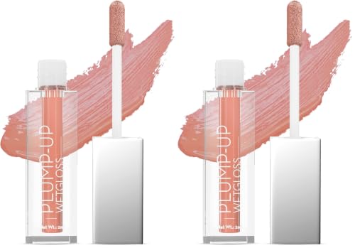 Image of Swiss Beauty Plump-Up Wet Lightweight Lip Gloss With High Shine Glossy Finish For Fuller And Plump Lips | Shade- Nude Myth, 2Ml| (Pack of 2)