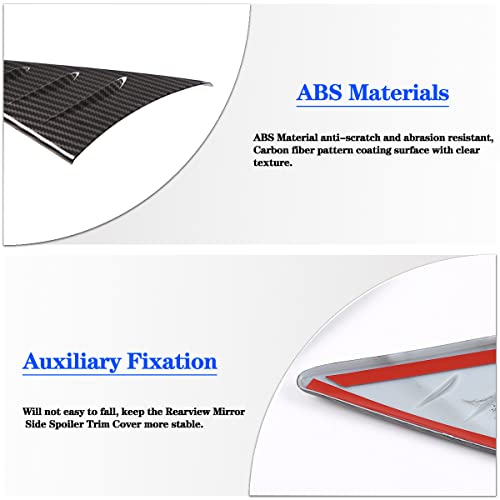 Fit for Toyota Supra GR A90 A91 MK5 2019-2022 ABS Rearview Mirror Side Spoiler Trim Cover Stickers, Channel The Car Air, Reduce The Wind Noise Inside The Car, 2PCS (Carbon Fiber Pattern-Black2)