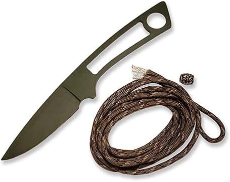 Pattern 41 Knife Kit With Green Paracord Wrap For Knifemaking, Includes 1095 High Carbon Steel Blade And Paracord To Wrap Your Own Knife