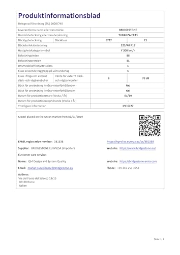 Bridgestone Turanza ER 33 ( 225/40 R18 88Y ) - 5