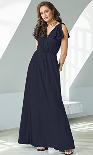 Image of KOH KOH Womens Long Sleeveless Bridesmaid Wedding Guest Prom Maxi Dress