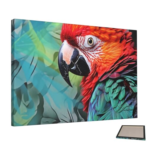 Peinture perroquet coloré en haute définition pour esthétique murale de salon