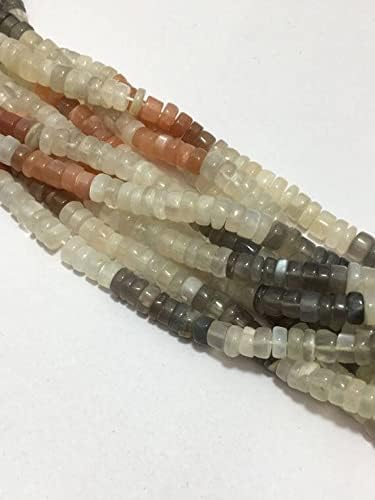Pierre de lune multicolore en perle pneu 7mm pour fabrication de bijoux artisanaux