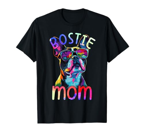 Boston Terrier Mom Colorido Pop Art Boston Terrier Camiseta