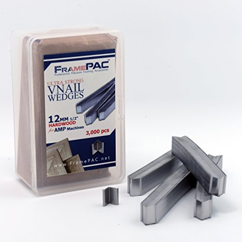 Image of V Nails for Picture Frames Hardwood (AMP) 12mm (1 /2 Inch) [3000 V-Nail Pack, Stacked] - (for use in Automatic V Nailer for Picture Framing, Automatic V Nailer for Picture Frames)