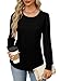 OFEEFAN Long Sleeve Shirts for Women Dressy Casual Fall Tops 2025 Black Blouse Tunic Tops to Wear with Leggings Plus Size Winter Clothes M