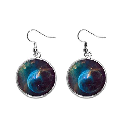 Pendientes de plata nebulosa azul y marrón el regalo ideal para cumpleaños
