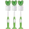 Amazon Brand - Mama Bear Baby Bottle Brush with Nipple Cleaner and Suction Cup Stand, White (Pack of 3)