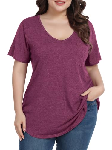 Image of BELAROI Women Plus Size Tops V-Neck Tunics Shirts