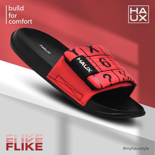 Image of HAUX Stylish Men's Sliders - Comfortable Slip-On Sandals with Modern Look | Lightweight, Durable, and Comfortable Footwear for All-Day Wear