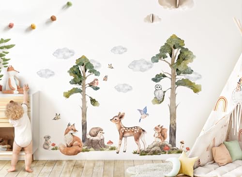 Grandora Wandsticker Waldtiere Kinderzimmer Wandaufkleber Wandtattoo DL772-5