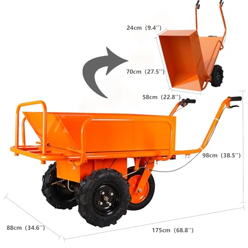 Carretilla eléctrica MINGYIHUI de construcción, motor de 1500W, batería 48V 20Ah, capacidad máxima 881 libras miniatura 3
