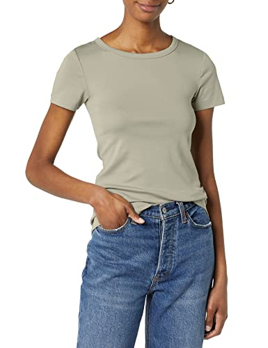 Image of Amazon Essentials Women's Slim-Fit Short-Sleeve Crewneck T-Shirt, Pack of 2