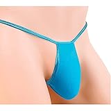 KOSIWEGO Mens Swimwear Underwear Hot Men Jockstrap Mesh Low Waist Comfortable Thongs Briefs (Size 26'-38') (Blue)