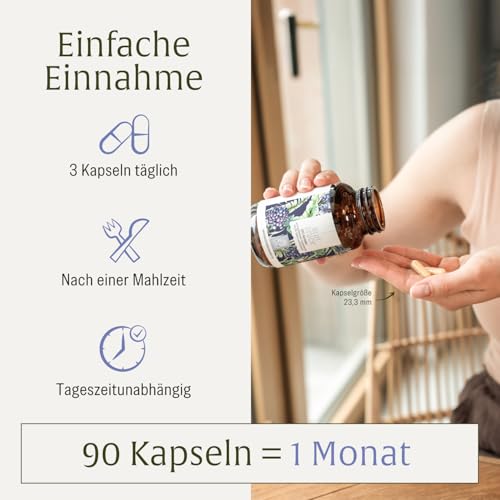 NATURTREU® Blutdruck - OPC Traubenkernextrakt hochdosiert 900mg Extrakt mit Q10, Kalium & schwarzem Knoblauch - Französische Trauben vegan - 90 Traubenkernextrakt OPC Kapseln hochdosiert.
