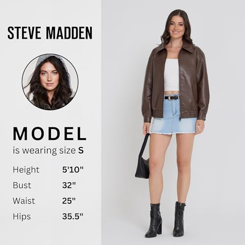 Steve Madden Leather Jacket Women – Faux Leather Oversized Bomber Jacket Women, Plus Size Motorcycle Jackets2