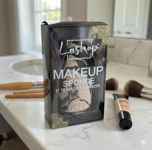 Image of Lashup Makeup Sponge, Airbrushed Finish, for Foundation and Concealer Blending, Wet and Dry Use