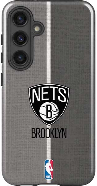 Skinit Impact Phone Case Compatible with Galaxy S25 Plus - Officially Licensed NBA Brooklyn Nets Black Animal Print Design
