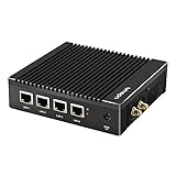 Vnopn Fanless Mini PC Intel Celeron N2940 Quad-core, Small Computer Windows 10/Linux, 4X Intel Gigabit Ethernet Network Firewall Gateway Router, 8G RAM 128G SSD/USB 3.0/2.4G WiFi/HDMI/VGA