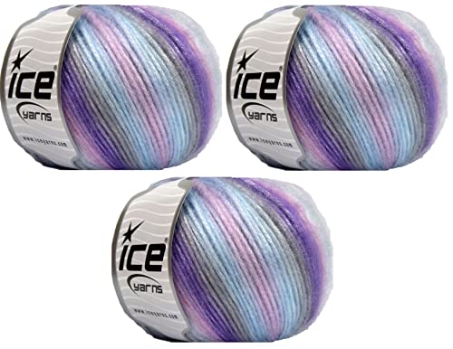 LUKCHE Ice Yarn Picasso (3 Pack) Light Shinny...