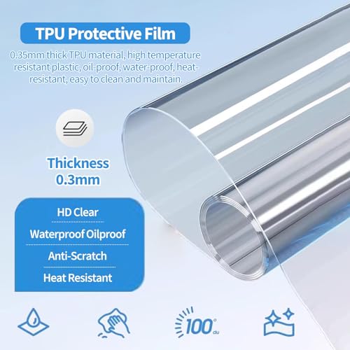 Protector de pared autoadhesivo transparente lavable y resistente al aceite para encimeras 2