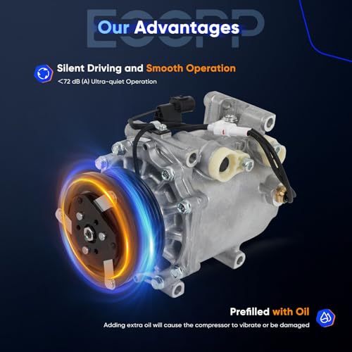 Image of ECCPP AC Compressor with Clutch 2003-2006 Replacement for Mitsubishi Lancer Outlander 2.4L AC Compressor