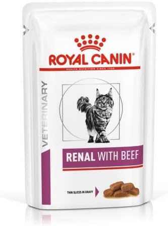 Renal Veterinary Health Nutrition Cat Food Wet Beef 48 x 85g pouches