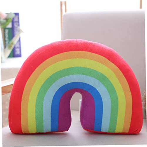 Coussin Décoratif Arc-en-Ciel Peluche Idée Cadeau Chambre