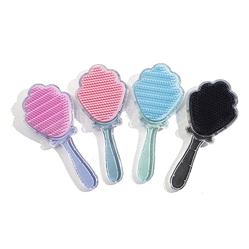 Mermaid Detangler Hair Brush, Detangling Hair Comb Christmas Shell Glitter Comb Hairbrush Massage Scalp No Pain Detangler for Dry & Wet Hair Kids Girls Woman (Purple) image 4