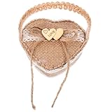 Outanaya Cesta de Anillos Rústica para Boda Contenedor de Joyas Práctico y Organizador de Anillos para Parejas en Eventos Nupciales