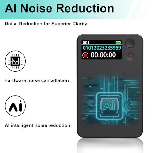 Image of AI Voice Recorder, Transcribe & Summarize by ChatGPT, Digital Recorder Device with Playback for Lectures, Meetings, Calls, Support 107 Languages, 64GB Memory, APP Control