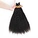 TOPBULK Kinky Straight Human Braiding Hair No Weft 100g (1Pack-4PCS) Wet and Wavy Bulk Human Hair For Boho Braids Yaki Straight For Micro Braiding (Kinky Straight, 18 Inch)