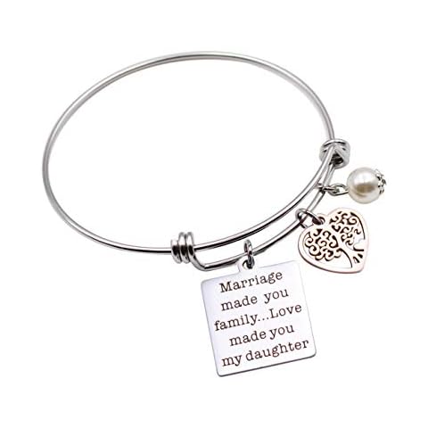 DYbaby Wedding Jewelry Gift-Marriage Made You My Family Love Made You My Daughter Pendant Necklace for Stepdaughter and Daughter in Law (Charm Bracelet) Cover