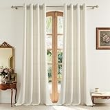 CUTEWIND Cortina Lino Natural Salon 2 Piezas 140x245 cm, Cortinas Rusticas de...