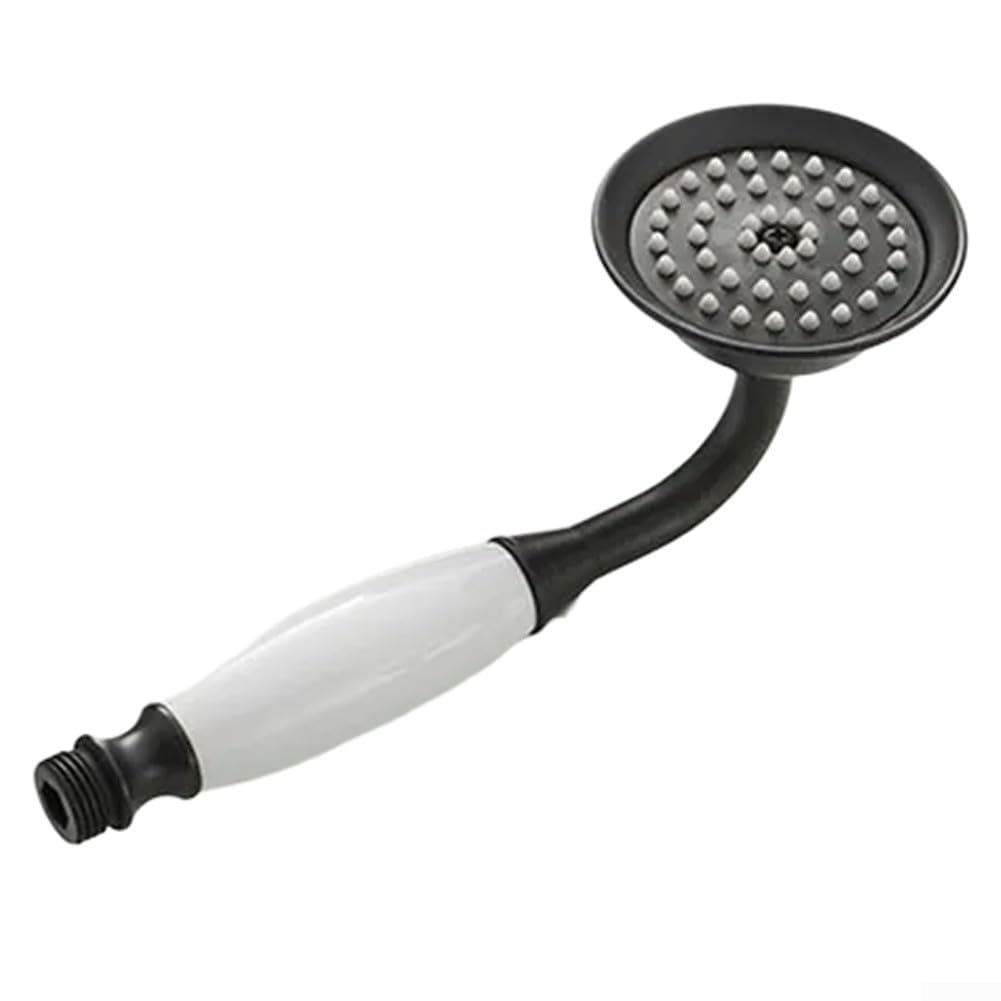 Brass Shower Head, Victorian Shower Head With Telephone Hand, Stainless Steel Antique Handheld Shower Head, Fits Most Shower Systems, Stainless Steel Finish, Black