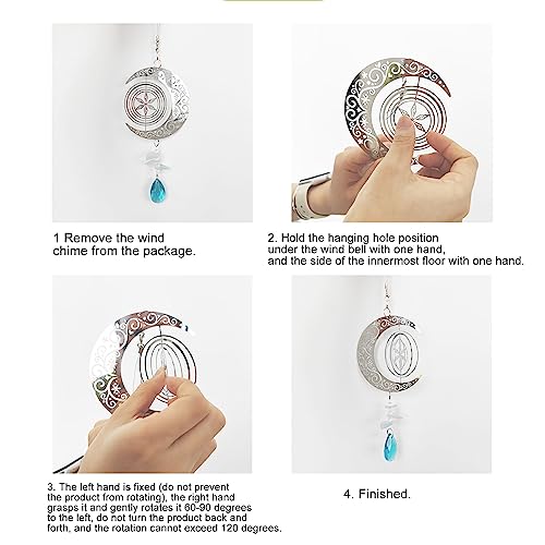 Sinos de vento de metal, aço inoxidável, flexível, resistente, giratório, decorativo, para varanda